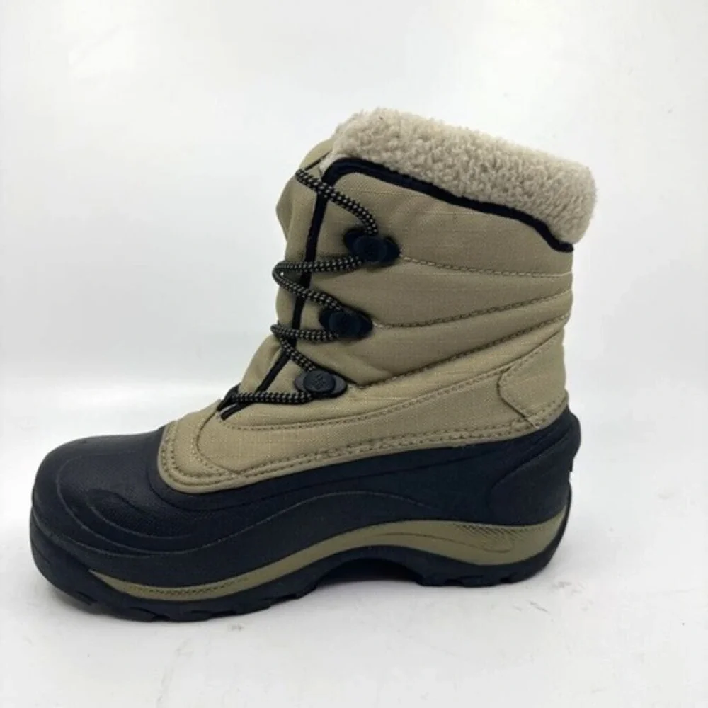 Columbia Cascadian Trinity‎ Snow Boots Women 6 Tan Black Good Waterproof Sherpa